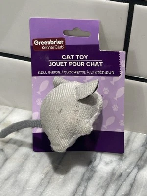 CA&T The GKC Plush Furry Mouse Cat Toy with Bell is a 2-inch Interactive Gray