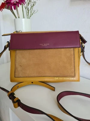 Ted Baker London Colour By Numbers Glacial Leather Suede CrossBody Bag - Image 1 of 4