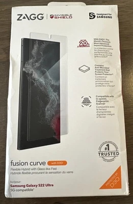 ZAGG Fusion Curve com protetor de tela D30 para Samsung Galaxy S22 Ultra - Imagem 1 de 2