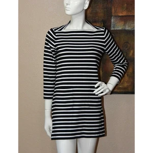 KATE SPADE BROOME STREET Black & White Striped Mini Dress Size Small - Picture 1 of 5