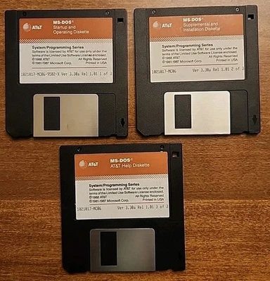 AT&T Microsoft MS-DOS System Programming Series Version 3.3 Vtg 3.5" Floppy Disk - Image 1 of 4