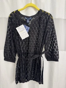 Susan Graver Blouse Black Lace Medium NWT Vintage QVC - Picture 1 of 6