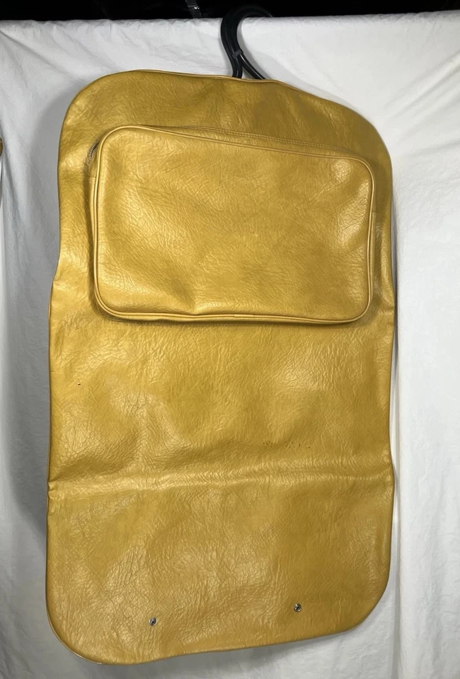 Traje de Viaje Bolso de Cuero Vintage American Tourister Amarillo Mostaza Foto 1 de 4