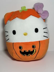 Hello Kitty Jack-O-Lantern Squishmallow Pumpkin Orange White EUC - Picture 1 of 9