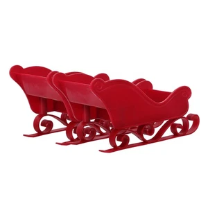  2 Pcs Christmas Sled Ornament Sleigh Candy Holder Desk Decorations - Picture 1 of 18