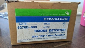 EDWARDS 6270B003 SMOKE/HEAT DETECTOR PHOTOELECTRIC TYPE W/135F HEAT DETECTOR NIB - Picture 1 of 5