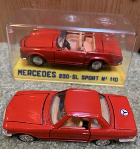 2 Red Mint! 4” Joal #124 Mercedes Benz 350 SL made in Spain  1/43 scale Car Lot! - Picture 1 of 4