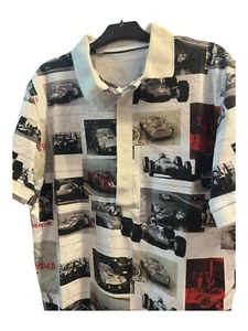 Scuderia Ferrari Vintage Cars Printed Mens Polo Collar Thirts - Picture 1 of 3