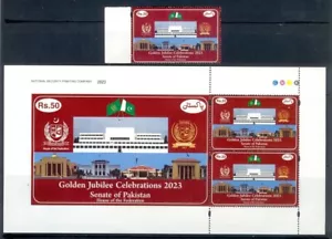 33- Pakistan 2023. Golden Jubilee Celebration Senat von Pakistan. Flagge. Gebäude - Bild 1 von 1