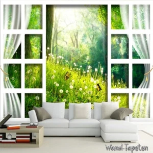 Fotomural no tejido papel pintado murales ventana 3D naturaleza bosque 2087 - Imagen 1 de 3