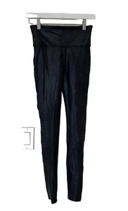 SPANX Faux Leather Black Stretch Leggings Size SP - Picture 1 of 6