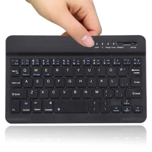 Mini Rechargeable Bluetooth Wireless Keyboard for Android Tablet PC Laptop Black - Picture 1 of 7