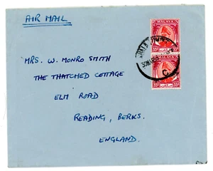 1955 Malaya Selangor 2 x 35c in copertina da Kuala Lumpur a Reading England - Foto 1 di 2