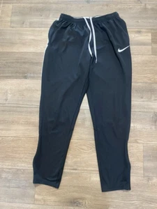 Nike Dri Fit Hose Herren Large schwarz Seitenreißverschluss Academy Fußball Track Logo - Bild 1 von 8