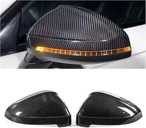 Carbon Look Side Mirror Cover NO Lane Assist For Audi A4 B9 S4 A5 S5 RS5 2016-22 - Imagen 1 de 8