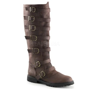 FUNTASMA GOTHAM-110 Stiefel Braun Schnallen Cosplay Mittelalter Pirat Gogo Sexy - Bild 1 von 5