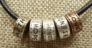 A2) Premier Designs Faith, Love, Friendship, and more on Black Leather Cord - Picture 1 of 4