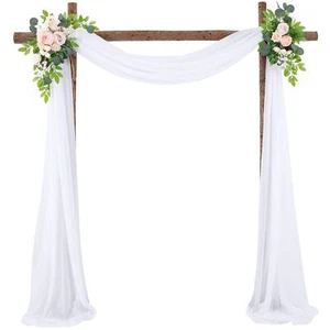 Wedding Arch Draping Fabric 1 Panel 28" x 19Ft Wedding Arch Drapes Sheer Back... - Picture 1 of 6