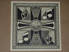 Shepard Fairey Music Notes album cover Obey Giant signed art print poster