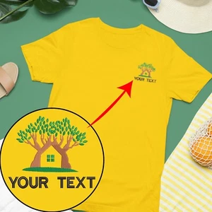 Personalised Custom Embroidered T-shirt Trees Lawn Mower Gardening Services - Picture 1 of 23