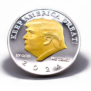 Donald Trump 2024 45º Presidente Oro/Plata Keep America Gran Moneda - Imagen 1 de 1
