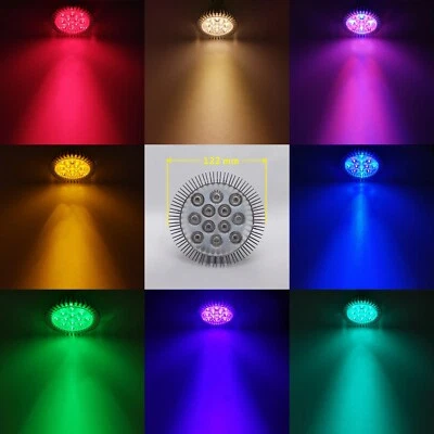 12W 12V PAR38 Green Blue Red Yellow Purple UV LED Lamp Light Bulb Plant Aquarium - Image 1 of 4