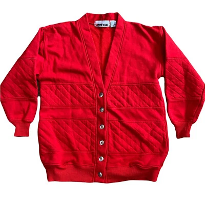 Cárdigan sudadera chaqueta vintage años 90 blanco ciervo rojo talla mediana Foto 1 de 4