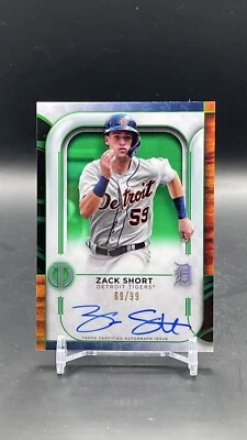 ZACK SHORT ROOKIE AUTO 2022 TOPPS TRIBUTE BASEBALL TIGERS #69/99 Emerald - Image 1 of 2