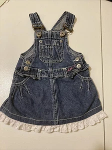 Designer Guess denim girls denim overall dress size 6 months - Picture 1 of 8