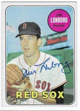 JIM LONBORG 1969 TOPPS AUTOGRAPHED SIGNED # 109 BOSTON RED SOX