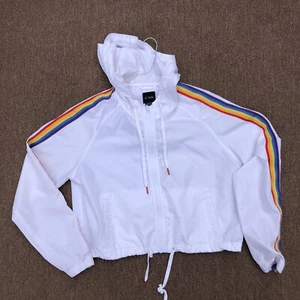 weißer Regenbogen Windbreaker Junior Medium A.Lab Hoodie Reißverschluss - Bild 1 von 6