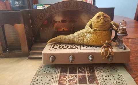 Star Wars Jabba the Hutt Playset 1983 Vintage & Box with Bonus DIORAMA Cover
