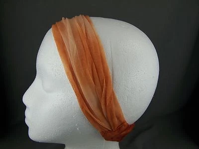 Pañuelo elástico fruncido tela gasa tie dye naranja pañuelo bandana 3 en 1 Foto 1 de 4