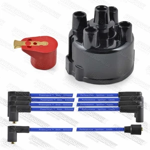 MGB 45D Distributor Cap HT Leads 8mm Blue Silicone Red Rotor Arm MGB GT 1.8 - Picture 1 of 10