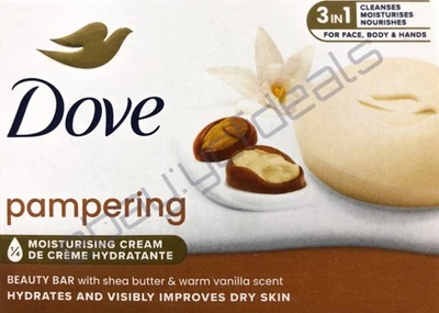 DOVE Pampering With Shea Butter & Warm Vanilla Scent Beauty Cream Soap Bar 90g - Image 1 of 2
