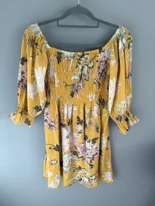 H&M Yellow Floral Dress Size 8 - Picture 1 of 6