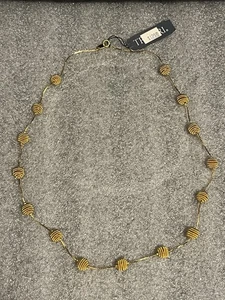 Vintage signierte Trifari goldfarbene Kugelkette mit Draht 22 Zoll - Bild 1 von 4