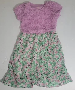Wonder Nation Girls Floral Purple Green Dress Medium - Picture 1 of 3