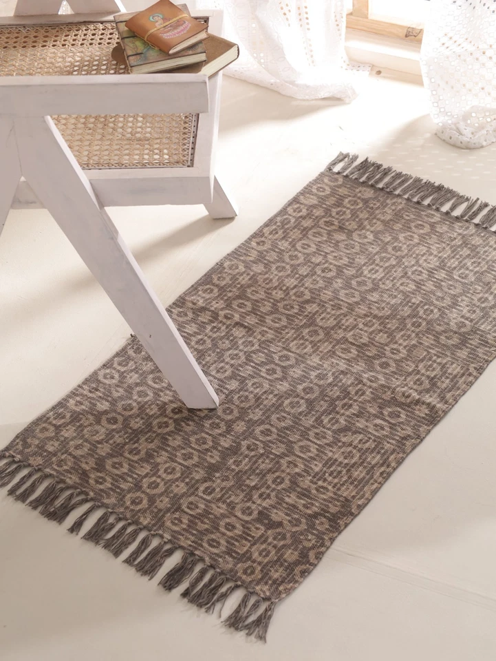 Bohemian Cotton Area Rug Carpet Hand Woven Living Room Decor Floor Runner Mat - Image 1 of 4