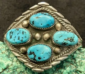 Jimmy Yazzie Navajo Sterlingsilber Kingman Türkis Armreif Armband 38 g 6,25 Zoll - Bild 1 von 12
