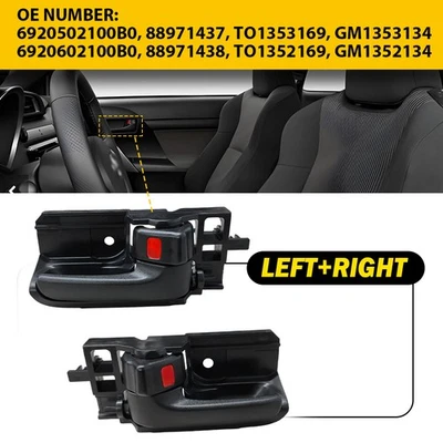 Manija interior de puerta trasera delantera interior negra para Toyota Corolla Matrix 2003-2008 Foto 1 de 4