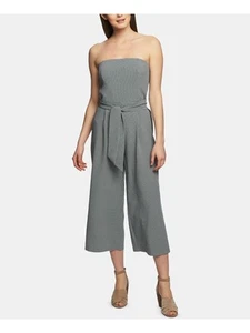 1. STATE Womens Black Check Sleeveless Strapless Wide Leg Jumpsuit Size: 0 - Picture 1 of 3