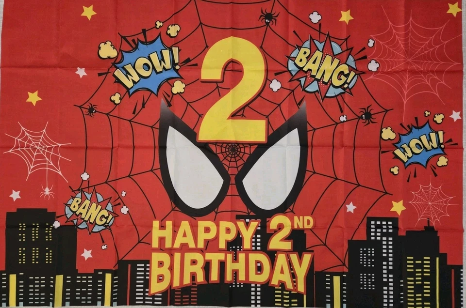 117pc Spiderman Party Supplies Birthday Decor 3.2x5 Ft Banner Age2 FREE Item - Image 1 of 4