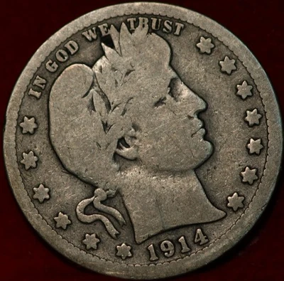 1914 Philadelphia Mint Silver Barber Quarter - Image 1 of 2