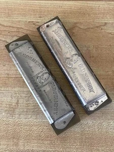 Lot of (2) Vintage Hohner Old Standby Harmonicas for Parts or Repair - Bild 1 von 7