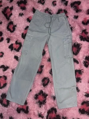 Forever 21 浅水洗弹力腰抽绳工装牛仔裤 M 码 二手状况完好 — 第 1/4 张图片