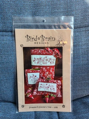 Bird Brain Designs - Strawberry Stitcher's Tote/Needle Case, Etc. Pattern NEW! - Image 1 of 2