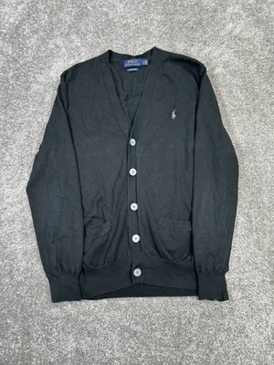 Polo Ralph Lauren Cárdigan Suéter Para Hombre Grande Negro Algodón Tejido  Foto 1 de 4