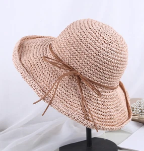 Straw hat  Flat Brim Wide Brim Foldable Adjustable - Bild 1 von 1