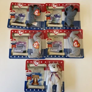 McDonald's TY American Trio Teenie Beanie Baby (Lote de 5) Nuevo - Imagen 1 de 2